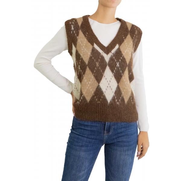 Gilet con rombi fantasia Only 